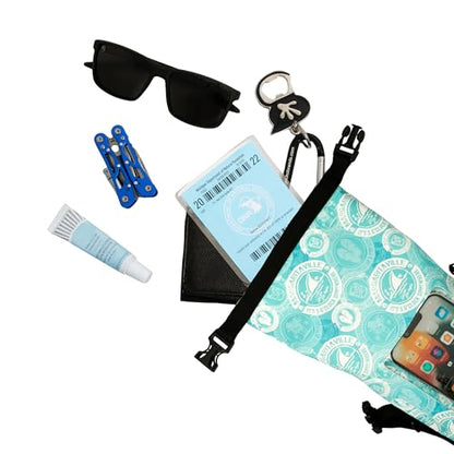 geckobrands Waterproof Phone Tote with 2L Dry Bag and Adjustable Strap – Protect Your Phone and Valuables While on The Go - color: Teal Mgv Toss