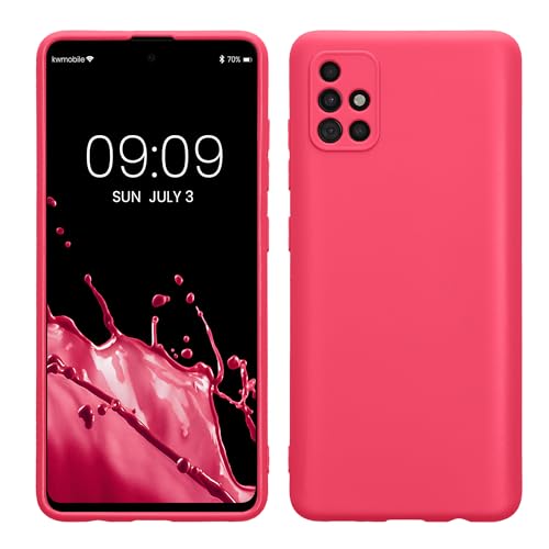 kwmobile Case Compatible with Samsung Galaxy A51 Case - Protective Slim TPU Phone Cover - Soft Matte Finish - Neon Pink - color: neon pink, size: Galaxy A51