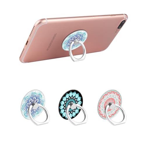 Bonoma Phone Ring Stand Holder,3-Pack 360 Degree Rotation Mandala - color: Mandala