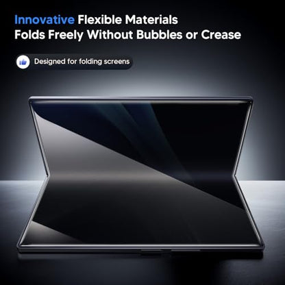 Hoerrye for Samsung Galaxy Z Fold 7 30° Privacy Screen Protector - [with Auto Align Frame Accessories] [2 Pack Inside Flexible TPU Film + 2 Pack Front Tempered Glass] No Creases,No Bubbles