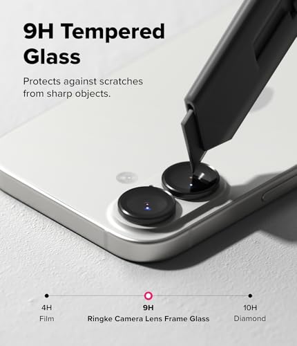 Ringke for iPhone 17 Camera Lens Protector [Camera Lens Frame Glass Black] - size: iPhone 17