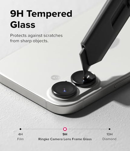 Ringke for iPhone 17 Camera Lens Protector [Camera Lens Frame Glass Black] - size: iPhone 17