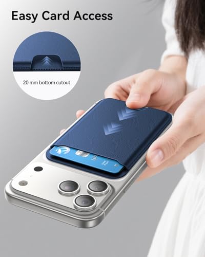 TWZKG for MagSafe Wallet, 3 Cards Holder, Slim Magnetic Phone Wallet for iPhone 17/16/15/14/13/12 Pro Max Plus Air Series,RFID Blocking Vegan Leather,Navy Blue - color: Navy Blue