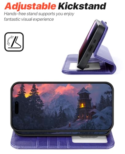 OCASE for iPhone Air Detachable Wallet Case with Card Holder, 2 in 1 PU Leather Flip Folio with RFID Blocking Stand Wrist Strap Shockproof Phone Cover 6.5 Inch 2025, Purple - color: Purple, size: iPhone Air