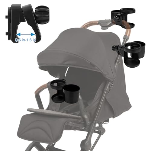 Accmor Stroller Cup Holder, Drinks Holder Bike Walker Wheelchair - color: Expandable Drinks Holder-Black