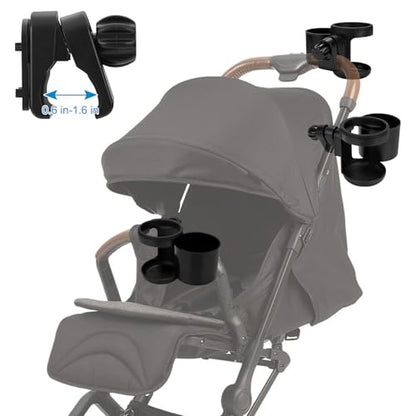 Accmor Stroller Cup Holder, Drinks Holder Bike Walker Wheelchair - color: Expandable Drinks Holder-Black