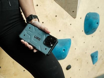URBAN ARMOR GEAR UAG Case [Updated Ver.] Compatible with iPhone 15 Pro Case 6.1" Pathfinder Silver Built-in Magnet Compatible with MagSafe Charging Rugged Military Grade Dropproof Protective Cover - color: Silver