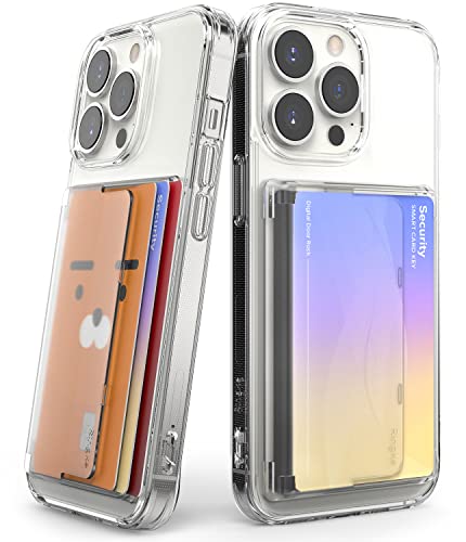 Ringke Side Slot Card Holder for Phone Case, Business Card Holder for Women, Men, ID Credit Card Holder Stick on, Phone Wallet Compatible with iPhone, Galaxy, and Pixel - Clear Mist - color: Clear Mist