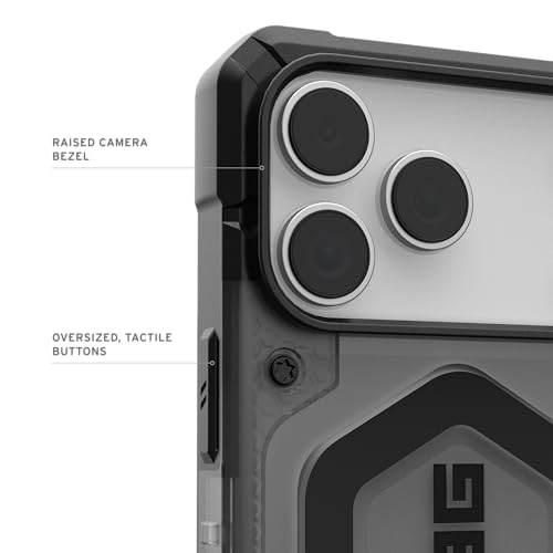 URBAN ARMOR GEAR UAG Designed for iPhone 17 Pro Max Case Pathfinder Clear - Compatible with MagSafe Military Grade Protective Cover, Ash/Black - color: Pathfinder Clear - Ash/Black