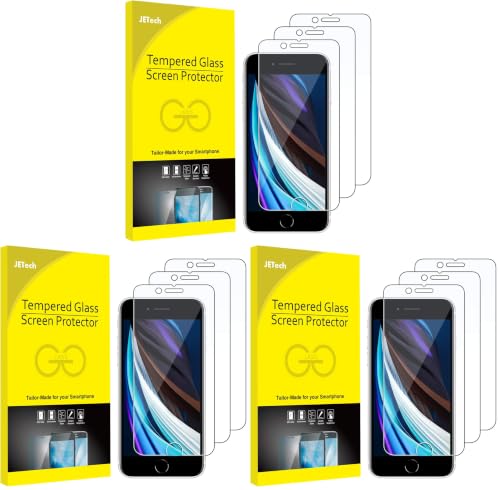 JETech Screen Protector for iPhone SE 3/2 (2022/2020 Edition), 4.7-Inch, Tempered Glass Film, 9-Pack - size: iPhone SE 3/2 (Pack of 3)