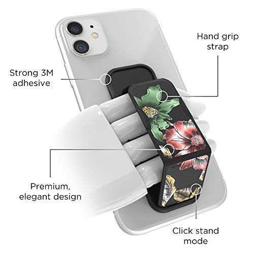 RICHMOND & FINCH CLCKR Phone Grip and Expanding Stand, Universal Finger Grip Kickstand Holder for iPhone 15 Pro, Pro Max, Plus, 14 & 13 Models, Samsung Phones, Tablets and More, Flower Show Design