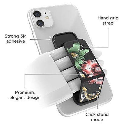 RICHMOND & FINCH CLCKR Phone Grip and Expanding Stand, Universal Finger Grip Kickstand Holder for iPhone 15 Pro, Pro Max, Plus, 14 & 13 Models, Samsung Phones, Tablets and More, Flower Show Design