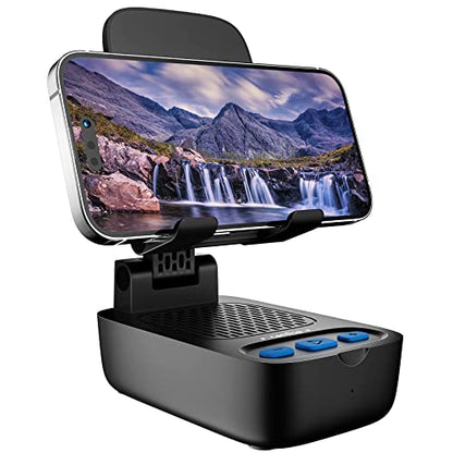 comiso Phone Stand with Bluetooth Speaker, HD Stereo, Adjustable - color: Black