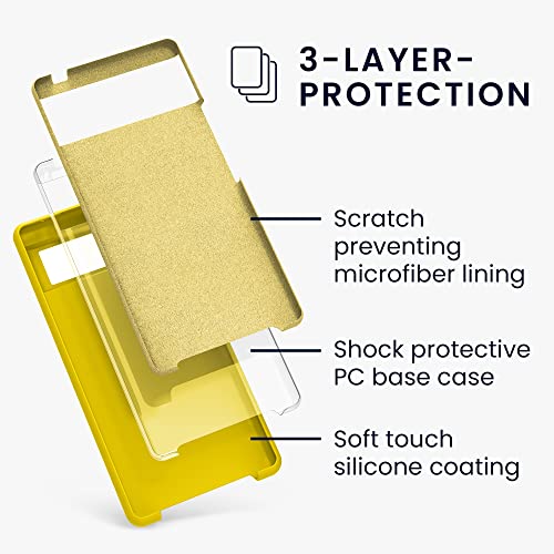 kwmobile Case Compatible with Google Pixel 6 Case - TPU Silicone Phone Cover with Soft Finish - Radiant Yellow - color: Radiant Yellow, size: Pixel 6