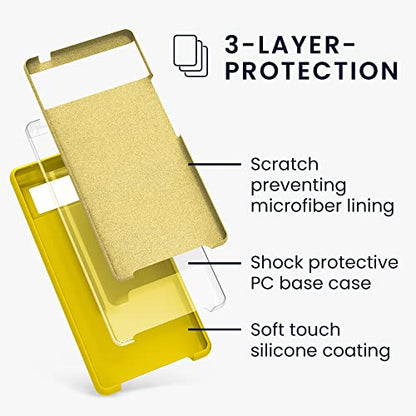 kwmobile Case Compatible with Google Pixel 6 Case - TPU Silicone Phone Cover with Soft Finish - Radiant Yellow - color: Radiant Yellow, size: Pixel 6