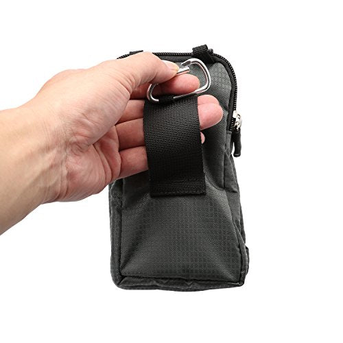 Crossbody Cell Phone Shoulder Bag, Cell Phone Belt Clip Pouch, 6.0" Small Crossbody Women Cell Phone Purse Wallet Bag with Shoulder Strap Zipper Smartphone Waist Holder Men Fanny Pack with Carabiner - color: Dark Gray 6.0 Inch (9*16.5*3.0CM)