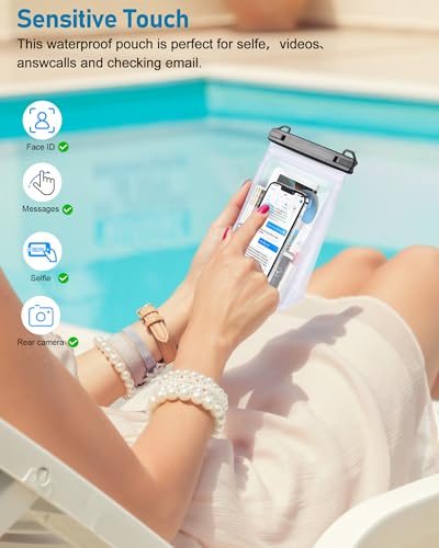 Large Waterproof Phone Pouch, Floating Dry Bag for iPhone 14 13 12 Pro Max Galaxy S22 S21 Large Capacity Waterproof Bag Sunscreen Glasses Storage Universal Dry Pouch for Swimming Rafting Boating - color: White, Extra Large Opening 5.9''