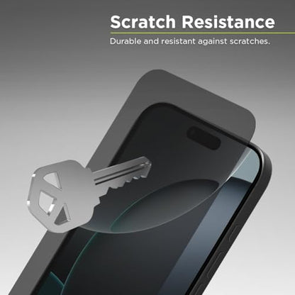 PureGear 2-Way Privacy Tempered Glass Screen Protector Compatible w/ Apple iPhone 16 Pro Max (2024) 6.9", Full Edge-to-Edge Coverage, Self Alignment Installation Tray, Touch Sensitive, Case Friendly, Anti-Fingerprint Coating, Lifetime Replacement, Protect
