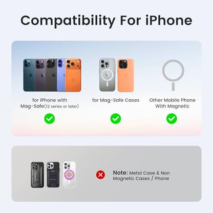 Stronger Magnetic Wallet for iPhone 17/16/15/14/13/12 Series & for MagSafe-compatible Cases, Leather Magnetic Card Holder with RFID Blocking, N52 Magnet Phone Wallet, Fit 3 Cards, Navy Blue - color: Navy Blue