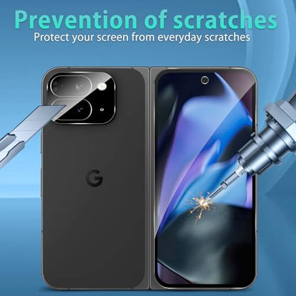 For Pixel 9 Pro Fold Screen Protector HD Clear (2+2 Pack) - size: Google Pixel 9 Pro Fold