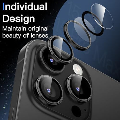 JETech Camera Lens Protector for iPhone 15 Pro/15 Pro Max, Black Titanium - color: Black Titanium