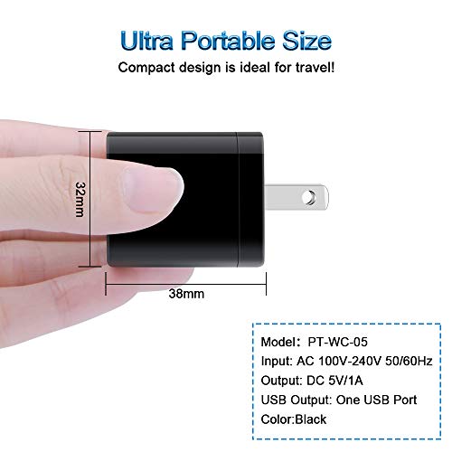 USB Charger Block,5V 1A Power Adapter Fast Charging Cube Box USB A Plug - color: Black