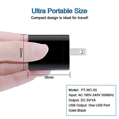 USB Charger Block,5V 1A Power Adapter Fast Charging Cube Box USB A Plug - color: Black