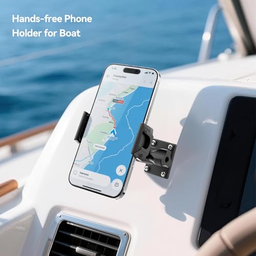 MAGJIEYX Car Phone Holder for Truck/Wall/Boat, Drill-Base Mount for Van/Dashboard Durable 360°Adjustable & Firm Grip Clamp Stand Compatible with 4.7"-6.9" iPhone/HTC/LG/Nexus/Samsung/Huawei