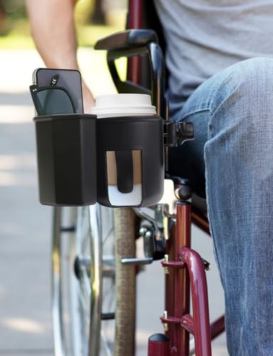 Universal Stroller Cup Holder with Phone Holder for Walker Wheelchair
