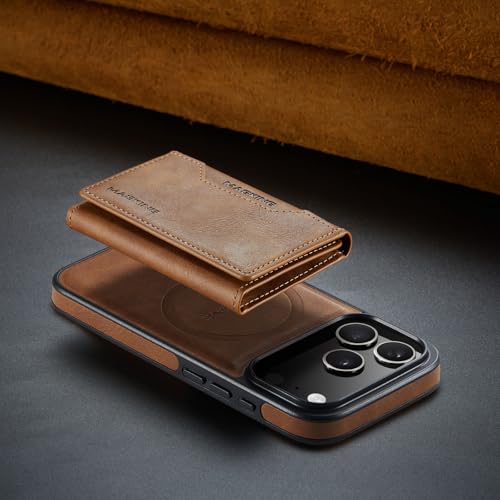 K2 2 in 1 Detachable Magnetic Phone Cases Compatible with iPhone 17 Pro Case with Card Holder RFID Blocking, Compatible with Magsafe Wallet, Leather 6.3'' (Brown, iPhone 17 Pro) - color: Brown, size: iPhone 17 Pro