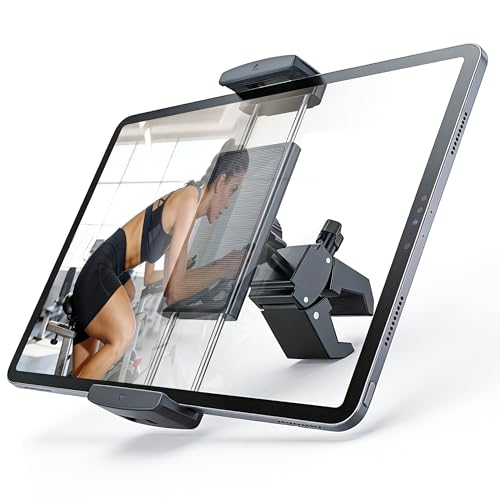Spin Bike Tablet Holder Super Crab Handlebar Climp Mount for Gym,Treadmill,Stroller,Handlebar,Shopping Cart,Golf Cart Compitable with 4.7~12.9" iPad Switch iPhone e-Reader