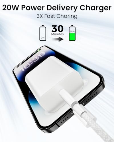 20W Fast Charger for iPad 9th/8th/7th/6th Generation, Apple MFi Certified - size: 2Pack 10FT