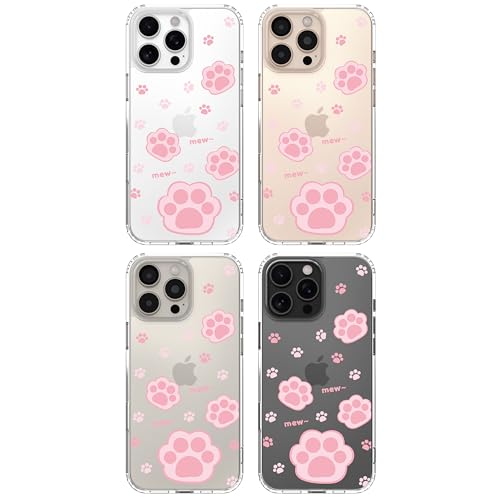 IAIYOXI Clear Case for iPhone 16, [Crystal Clear Military-Grade Drop Protection], Non-Yellowing, Slim Lightweight Transparent TPU Bumper Phone Case Cover Design - Cat Paw - color: Cat Paw, size: iPhone 16