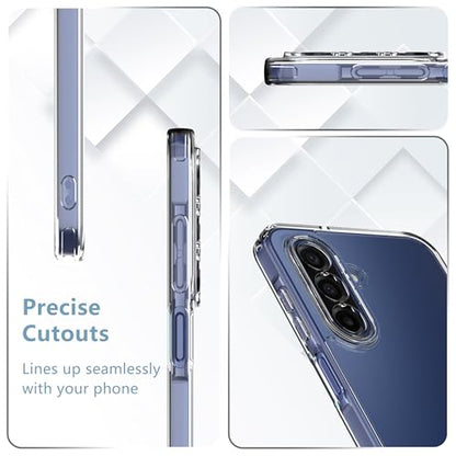 Anoowkoa Designed for Samsung Galaxy A17 5G Case: Anti Yellowing Clear Phone Case with 2 Pack Galaxy A17 Tempered Glass Screen Protector.9H Hardness.Shockproof. Transparent - color: Samsung Galaxy A17