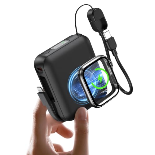 20000mAh Magnetic Power Bank for Apple Watch, 22.5W PD Fast Charging - color: Black
