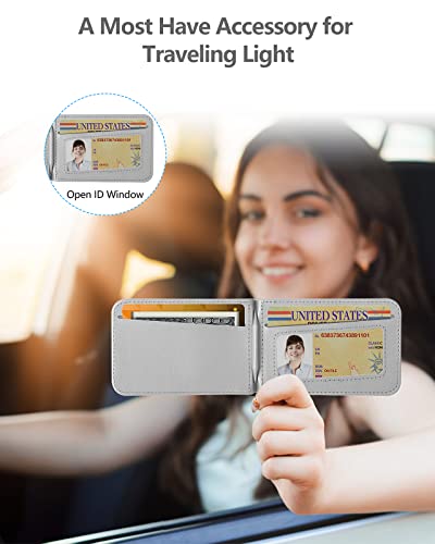 for MagSafe Wallet with Adjustable Stand, 9 Card Holder, Open ID Window - color: Gray
