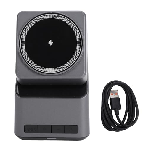 LICAEVEY 4 in 1 Wireless Charging Station, 15W Fast Magnetic Electronics Charger Stand with 180 Degree Rotation Clock Display for Phone Air 17 16 15 14 Series Smartwatch Earbuds