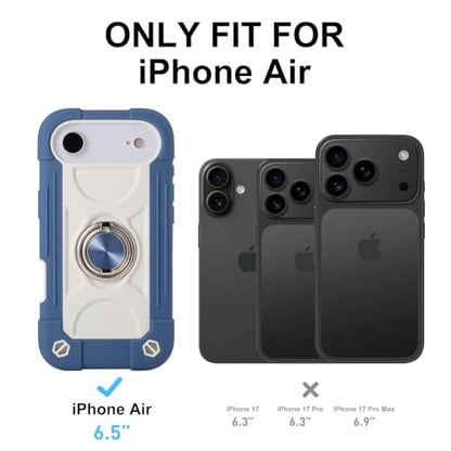 MARKILL Compatible with iPhone Air Case 6.5 Inch 2025 with 360 Degree Rotate Ring Stand, Military Grade Drop Protection Full Body Rugged Protective Case Kids Blue - color: Blue, size: iPhone Air 6.5"