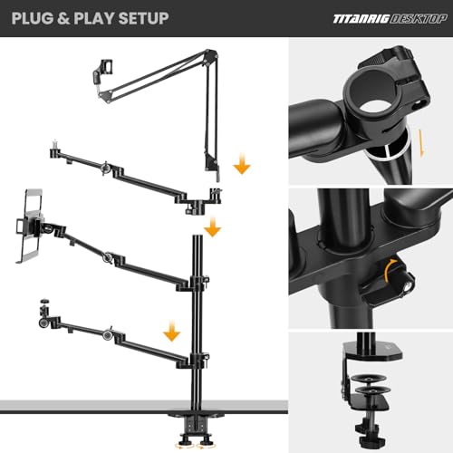 TARION 4-in-1 Desktop Live Stream Stand Arm Set Titanrig Live - size: 4-in-1 Desk Set