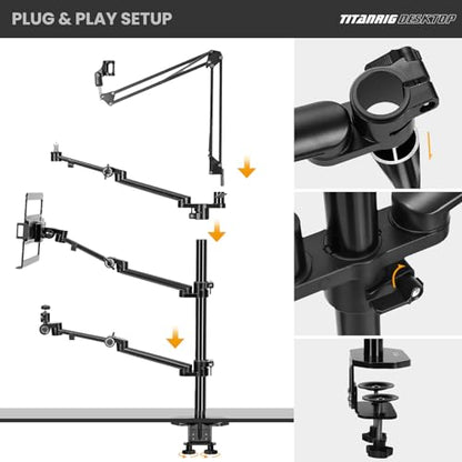 TARION 4-in-1 Desktop Live Stream Stand Arm Set Titanrig Live - size: 4-in-1 Desk Set