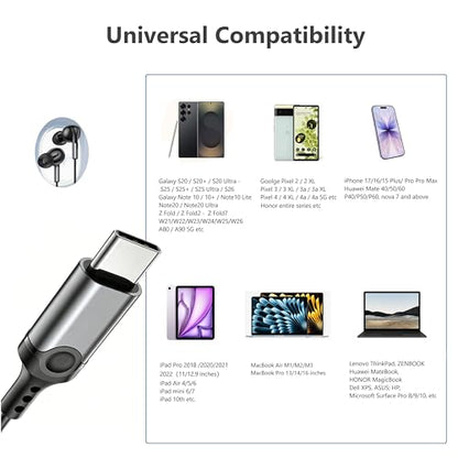 USB-C Noise-Cancelling wired In-Ear Earbuds with mic for iPhone 17/16/15