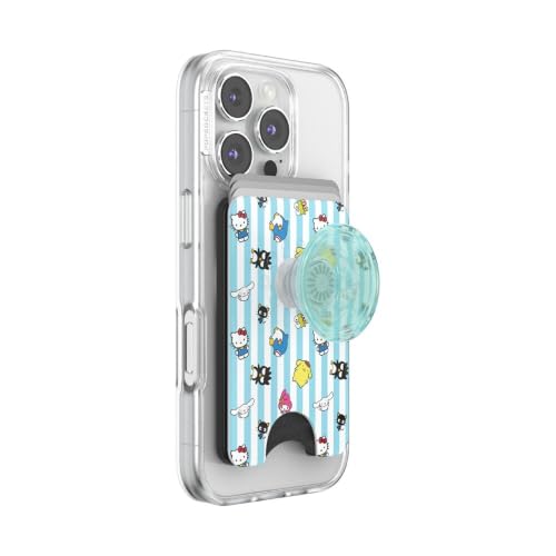 PopSockets Phone Wallet for MagSafe with Grip- Kitty & Friends - color: Hello Kitty and Friends Stripe, style: MagSafe