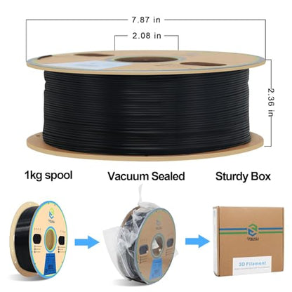 YOUSU TPU Filament 1.75mm, 95A TPU 3D Printer Filament, Soft Elastic & Durable, Easy Print No Stringing, High Strength for Phone Case, Wearables & Functional Parts, Black,1kg（2.2lbs）. - color: E1-tpu Black, size: E- TPU