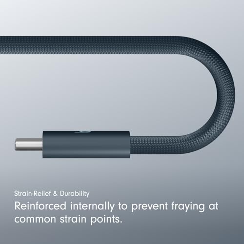 Beats 240W USB-C to USB-C Braided Cable, Fast Charging, Durable/Tangle Free, Compatible with Apple and Android Devices (3 m/10 ft) – Nitro Navy - color: Nitro Navy, size: 10 ft, style: USB-C to USB-C