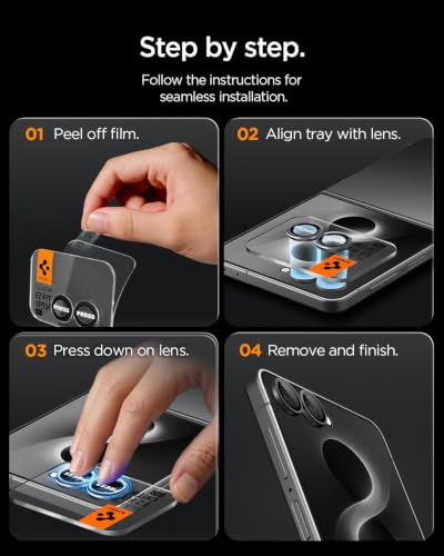 Spigen Camera Lens Protector for Galaxy Z Flip 8 / Galaxy Z Flip 7-2 Pack - size: Galaxy Z Flip 8 / Galaxy Z Flip 7