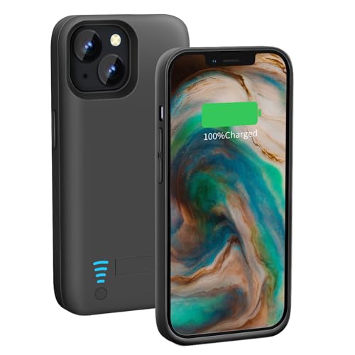 Battery Case for iPhone 14 Plus, 5000mAh Rechargeable Extended Battery Charging Charger Case, Add 100% Extra Juice (6.7 Inches) Black