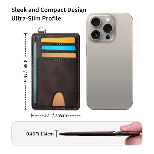 Mayski Slim Wallet, Credit Card Holder for Women, Minimalist Front Pocket RFID Blocking Card Cases, Small Wallet Women Men(CH Coffee) - color: CH Coffee