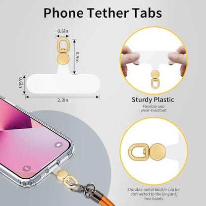 360°Rotatable Phone Tether Tab,3 Pieces Universal Phone Lanyard Patch Without Adhesive,Phone Lanyard Replacement Part for Cell Phone Strap(Transparent) - color: Transparent-3