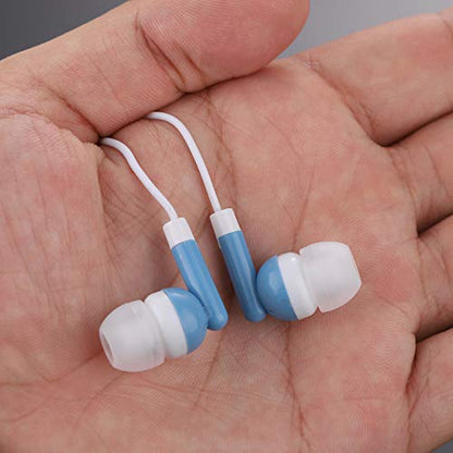 CN-Outlet Wholesale Earbuds Bulk Headphones Individually Bagged 50 Pack for iPhone, Android, MP3 Player for Schools, Libraries, Hospitals (Blue) - color: Blue