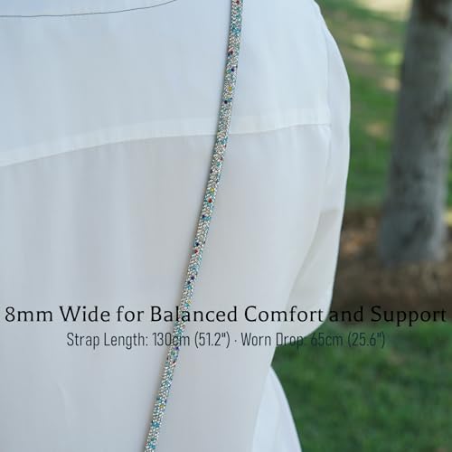 Clip and Go Strap for Phone with Wallet Crossbody, Bling Crystal Phone Strap Crossbody for Hands-Free Style - color: Multicolor